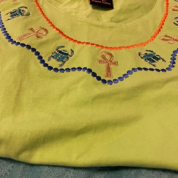 Adam Organic Cotton Egyptian style women’s size small shirt lime color shirt - Picture 11 of 16